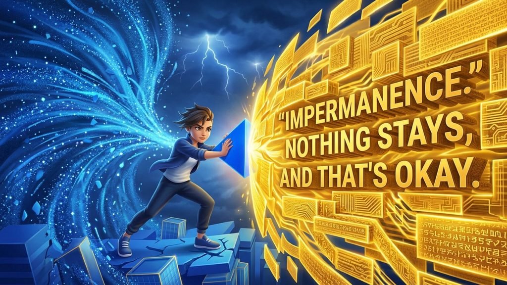 "Impermanence." Nothing stays, and that's okay.