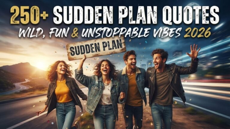 Sudden Plan Quotes: Wild, Fun & Unstoppable Vibes 2026